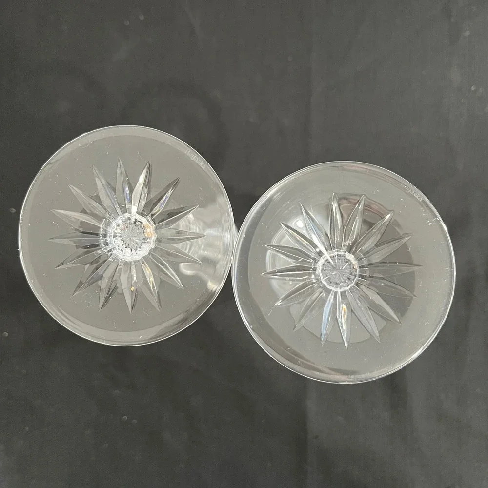 Rogaska Gallia Crystal Candlestick Holders Set of 2 Starburst Base 8.25 Inch